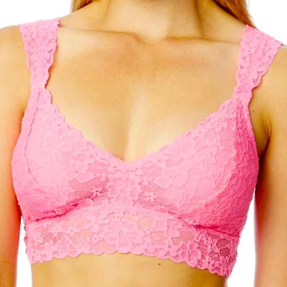 No Boundaries Lace Bralette Junior’s Dark Pink Size XL